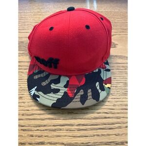 Neff Red Snapback Hat Camo Polka Dot Flat Brim Skate Streetwear Cap One Size